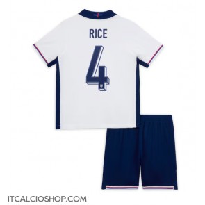 Inghilterra Declan Rice #4 Prima Maglia Bambino Europei 2024 Manica Corta (+ Pantaloni corti)